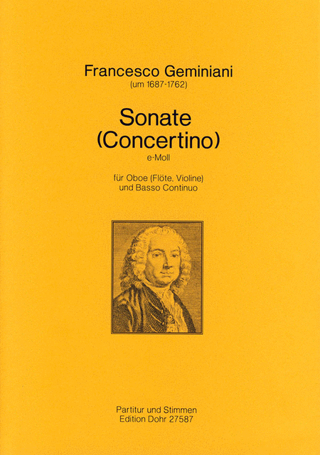 Sonate (Concertino) fur Oboe (Flote, Violine) und Streichorchester e-Moll