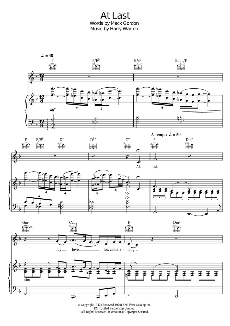 At Last Guitar scores gallery preview page 1