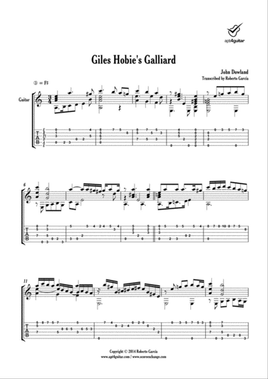 Giles Hobie's Galliard Classical Guitar scores gallery preview page 2