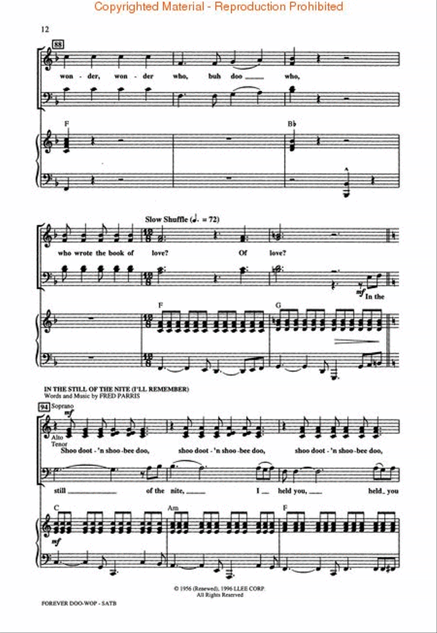 Forever Doo-Wop (Medley) 4-Part scores gallery preview page 3