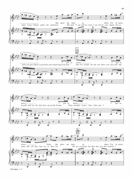 Gold Digger sheet music for piano solo (PDF-interactive)