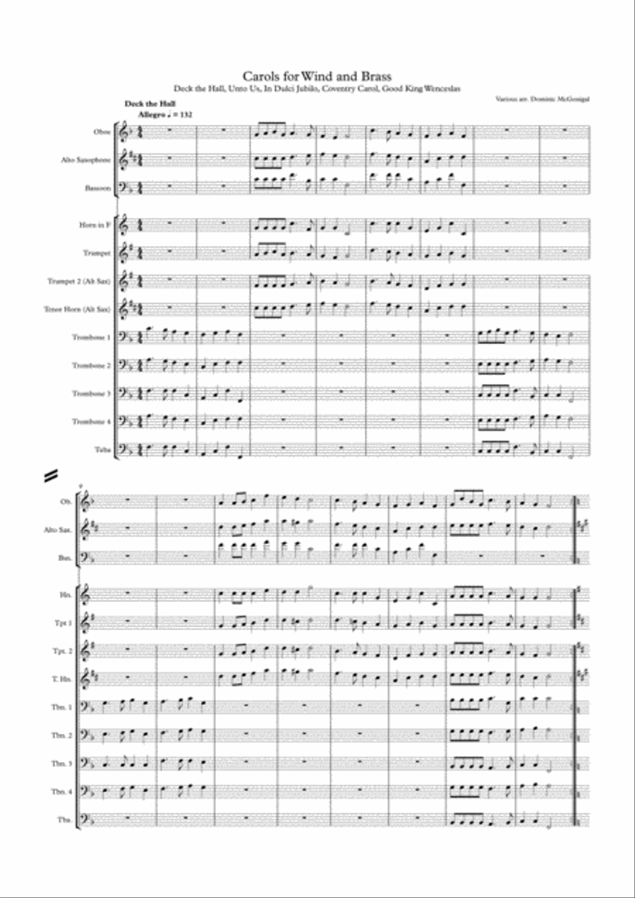 Five Carols for Wind and Brass Large Ensemble scores gallery preview page 2