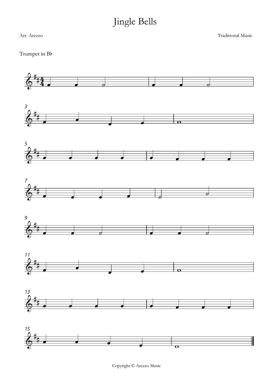 jingle bells easy Trumpet and Trombone sheet music for beginners Brass Duet scores gallery preview page 2