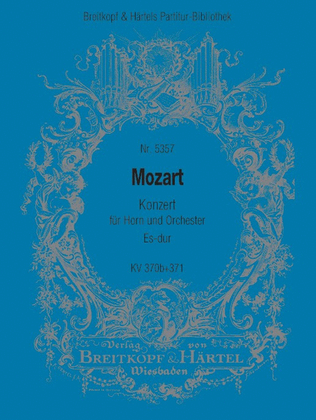 Book cover for Horn Concerto in E flat major K. 370B und K. 371