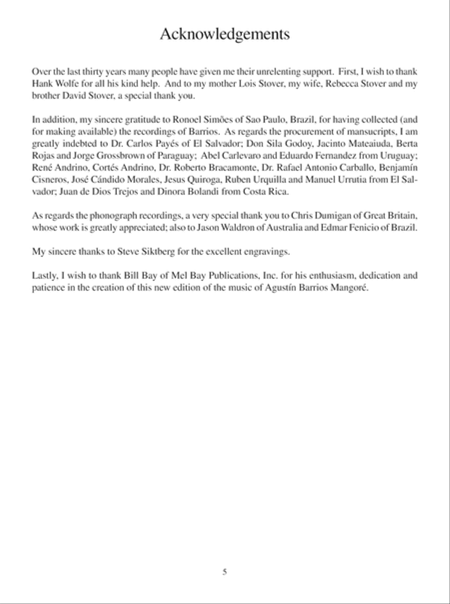 The Complete Works of Agustin Barrios Mangore for Guitar Vol. 1 Acoustic Guitar scores gallery preview page 6