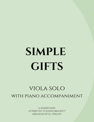 Simple Gifts - Viola Solo with Piano Accompaniment