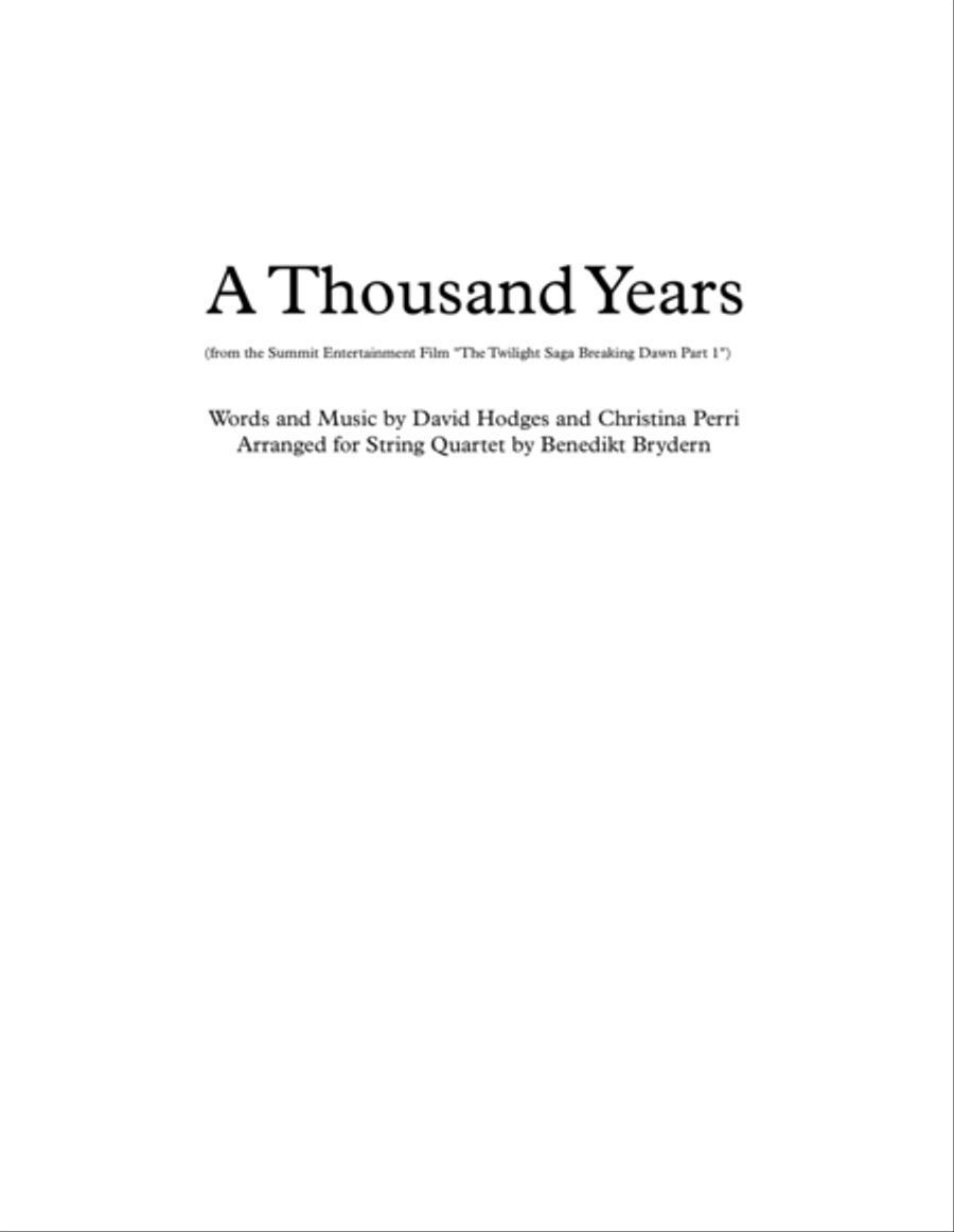 A Thousand Years String Quartet scores gallery preview page 1