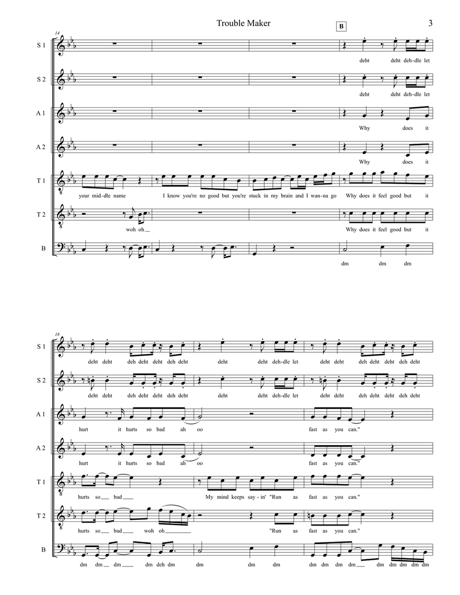 Troublemaker 4-Part scores gallery preview page 3