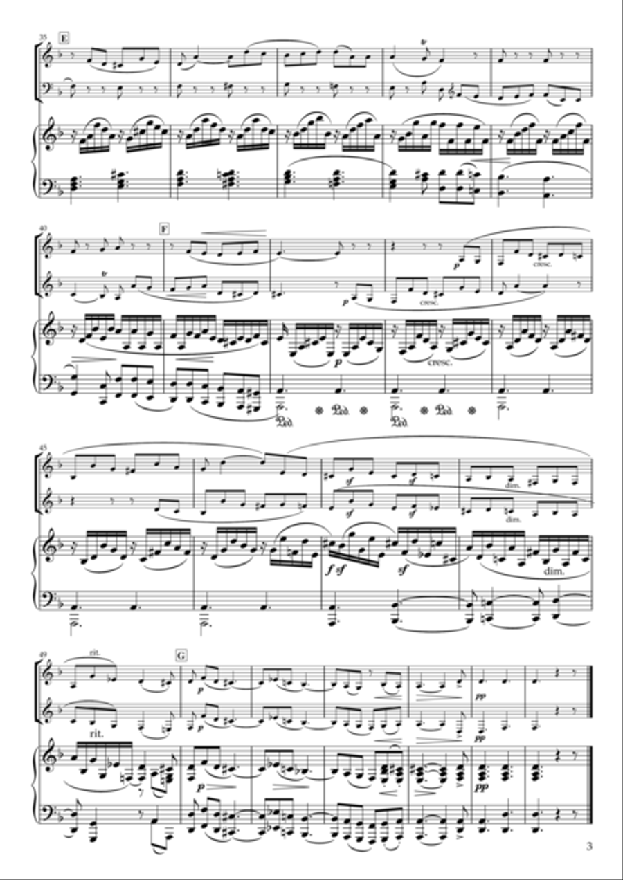 Fantasiestucke Op.88 III Duett for Alt Saxophone, Tenor Saxophone & Piano Woodwind Duet scores gallery preview page 3