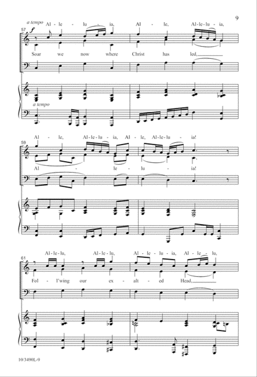 Christ the Lord is Risen Today 4-Part scores gallery preview page 9