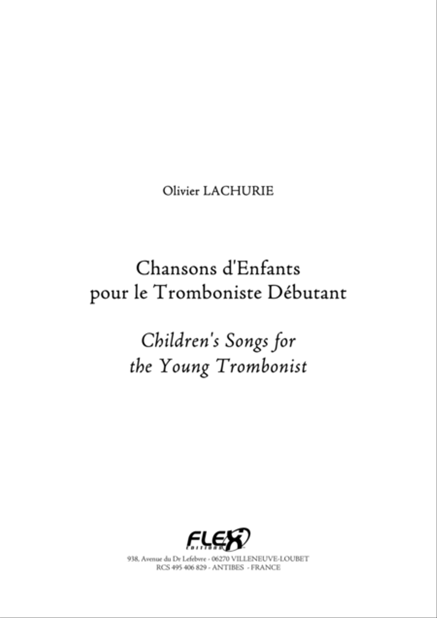 Children's Songs for the Young Trombonist Trombone scores gallery preview page 1
