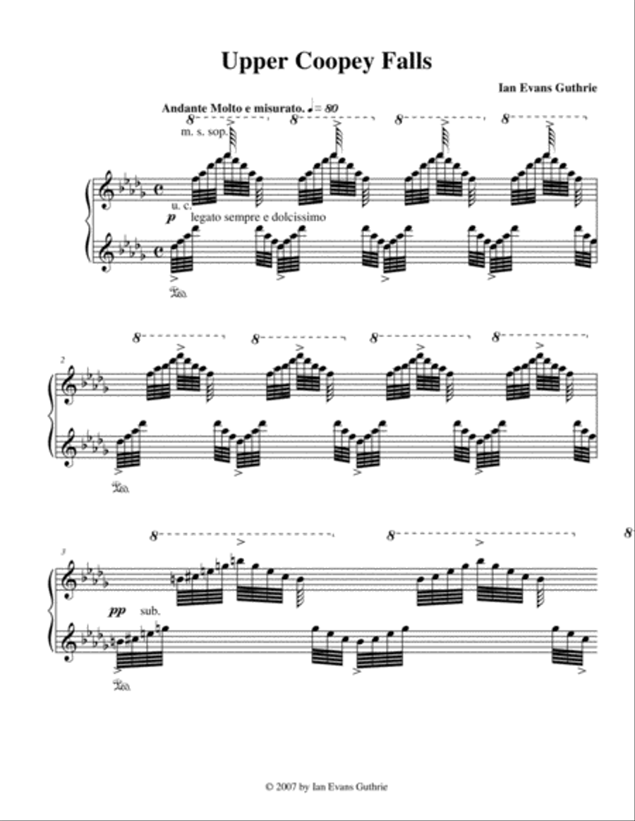 Upper Coopey Falls Upper Coopey Falls Piano Solo scores gallery preview page 1