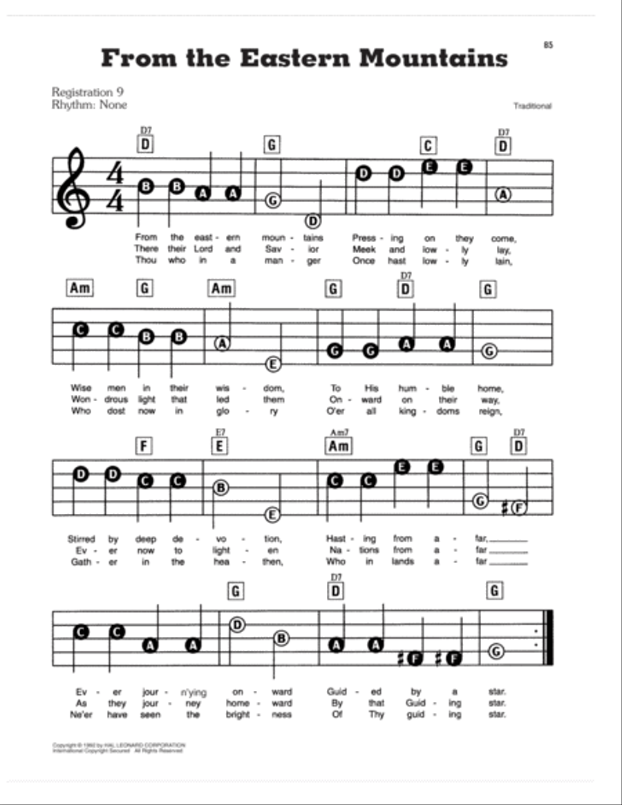 From The Eastern Mountains Electronic Keyboard scores gallery preview page 1