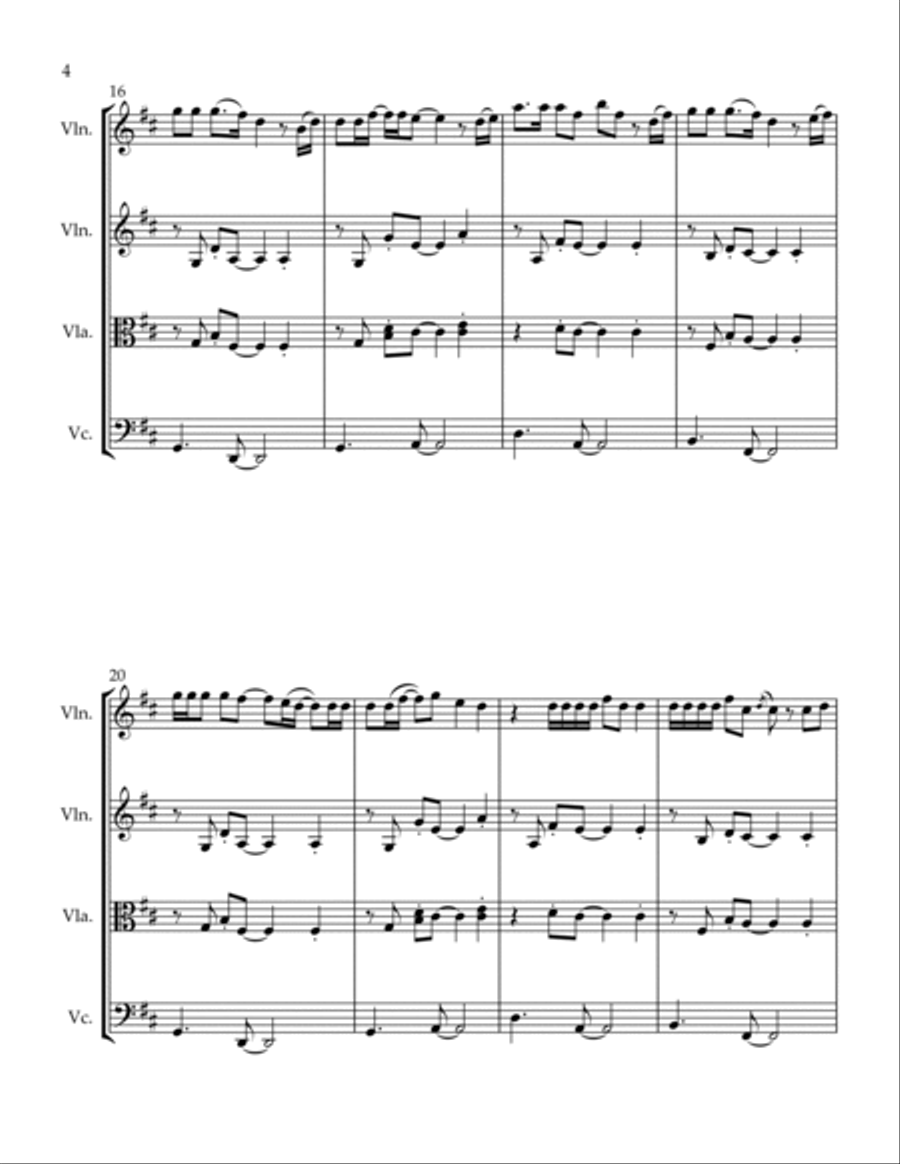 Memories String Quartet scores gallery preview page 6