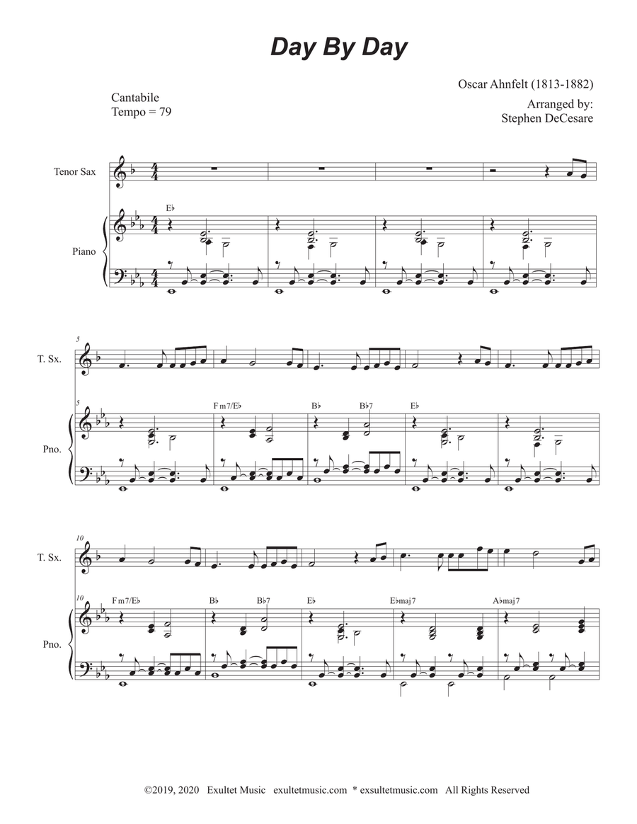 Day By Day (Tenor Saxophone and Piano) Day By Day (Tenor Saxophone and Piano) Tenor Saxophone scores gallery preview page 1