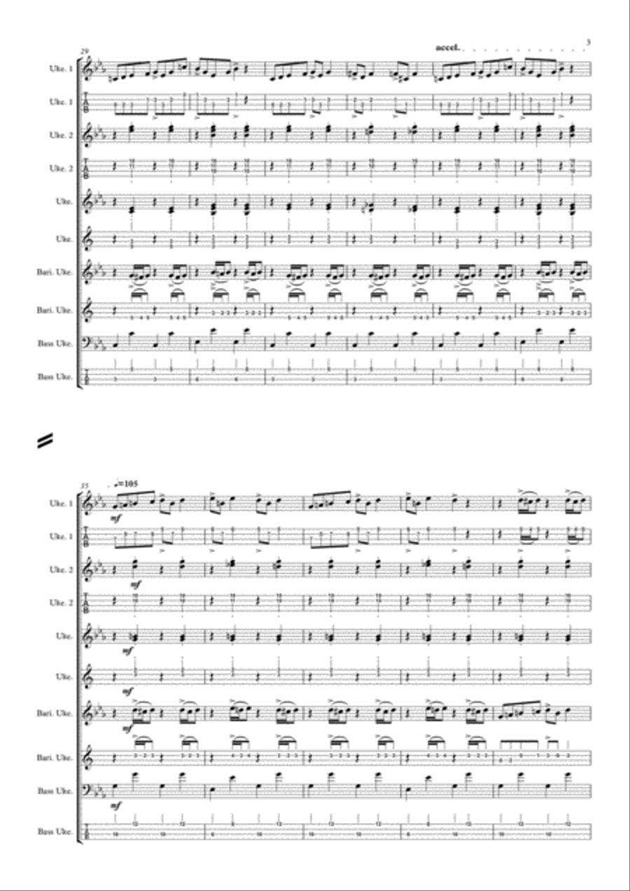 In the Hall of the Mountain King- Ukulele Ensemble Choir scores gallery preview page 3