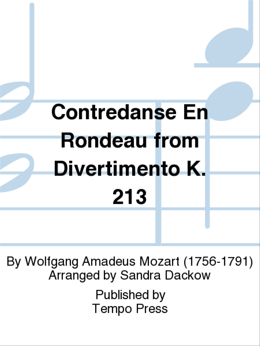 Divertimento, K. 213: Contredanse en Rondeau Orchestra scores gallery preview page 1