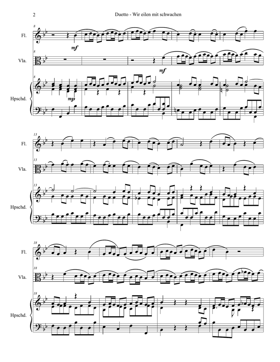 Duet from Cantata 78, Wir eilen mit schwachen (We hasten) Duet from Cantata 78, Wir eilen mit schwachen (We hasten) Small Ensemble scores gallery preview page 2