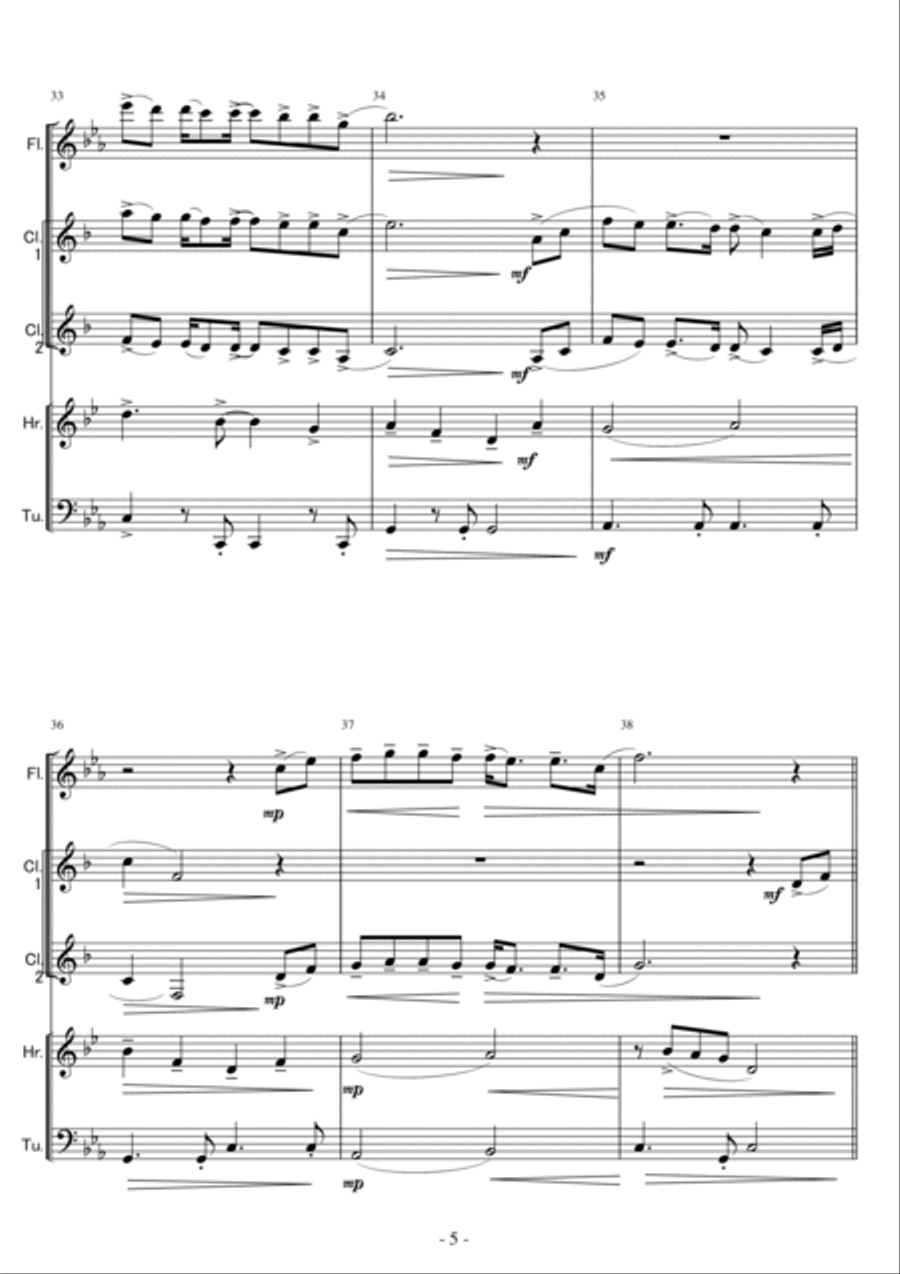 Colors Of The Wind Woodwind Quintet scores gallery preview page 5