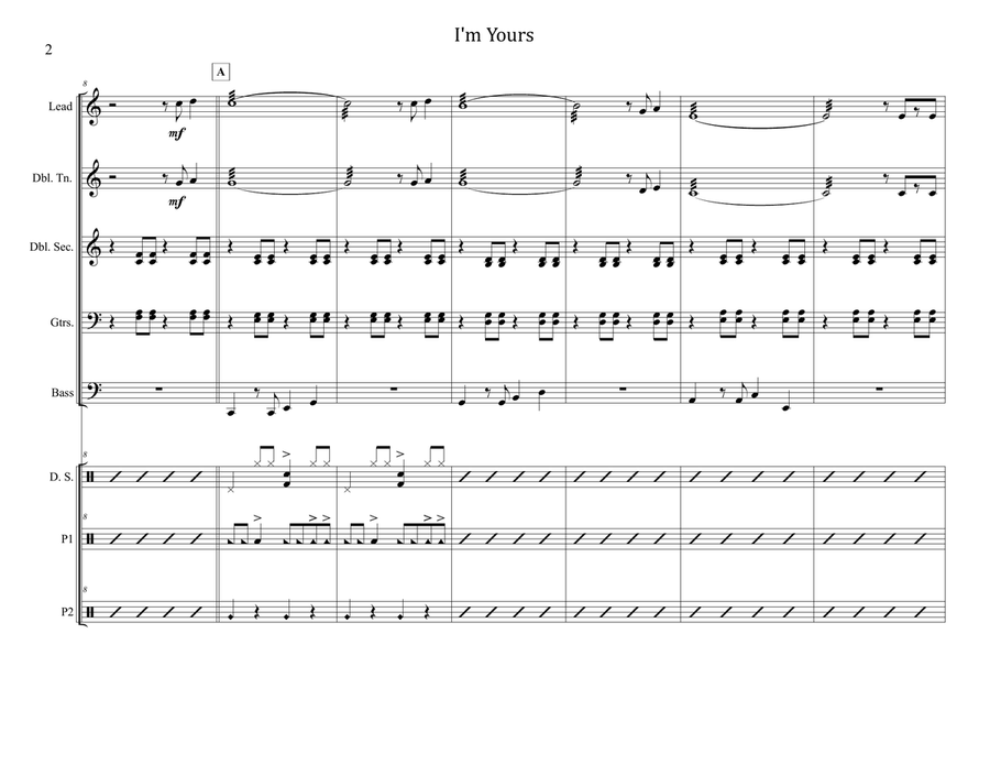 I'm Yours Steel Drum Band scores gallery preview page 2