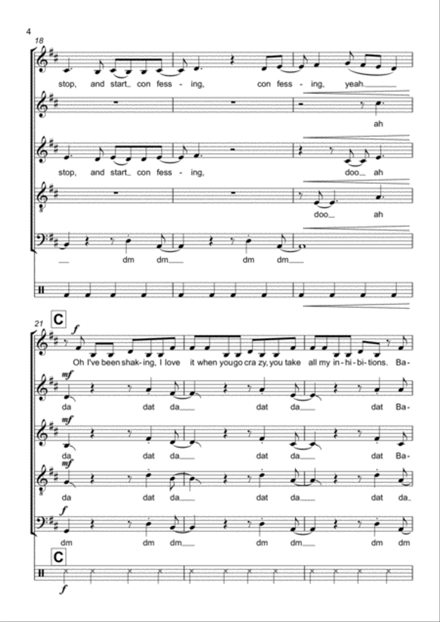 There's Nothing Holdin' Me Back 4-Part scores gallery preview page 4