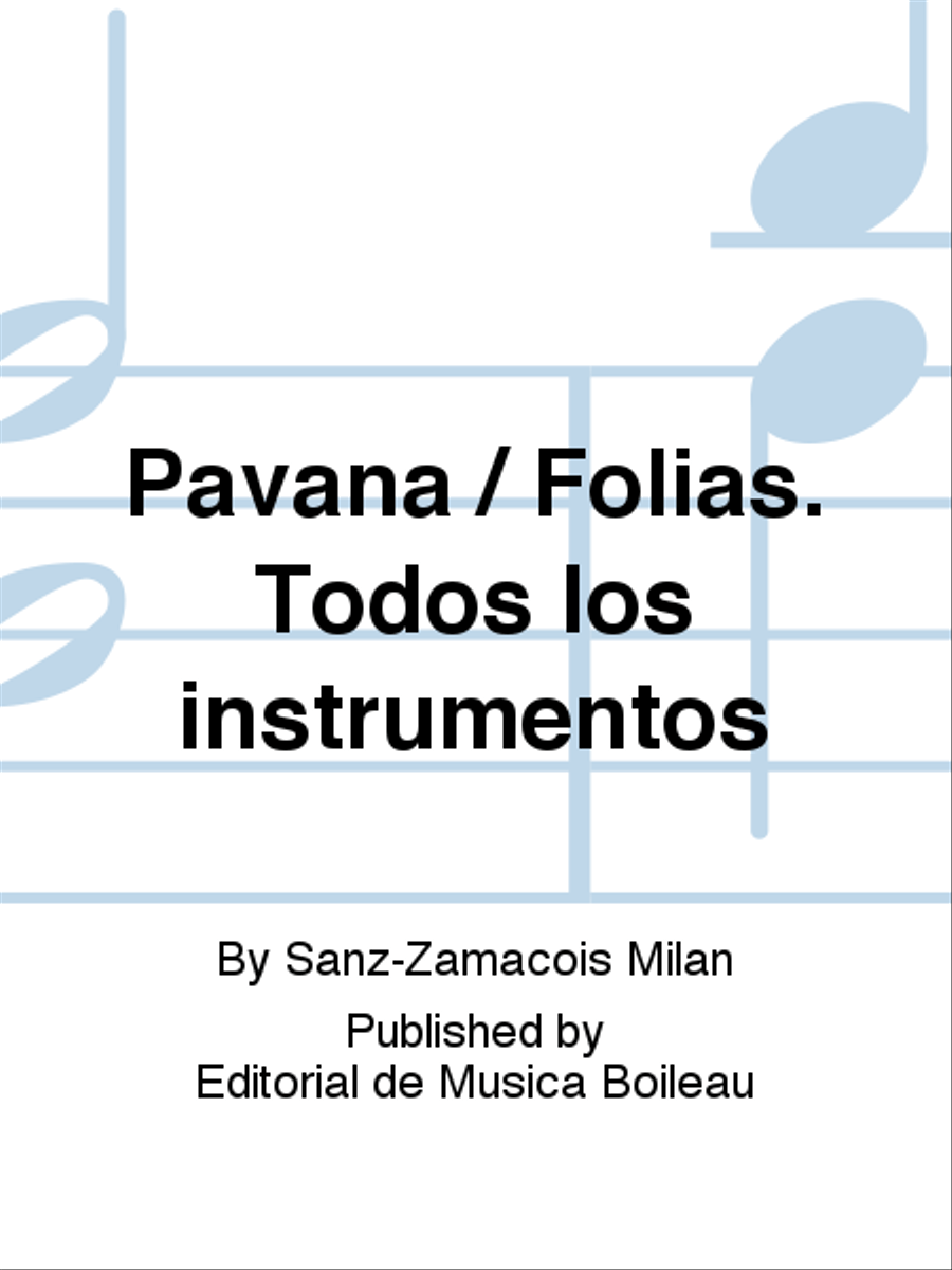 Pavana / Folias. Todos los instrumentos Piano Accompaniment scores gallery preview page 1
