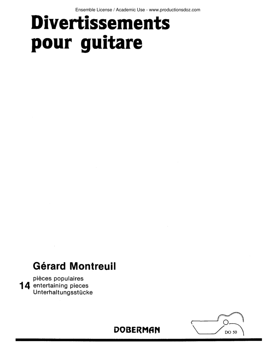 Divertissements, Vol. 1 Classical Guitar scores gallery preview page 1