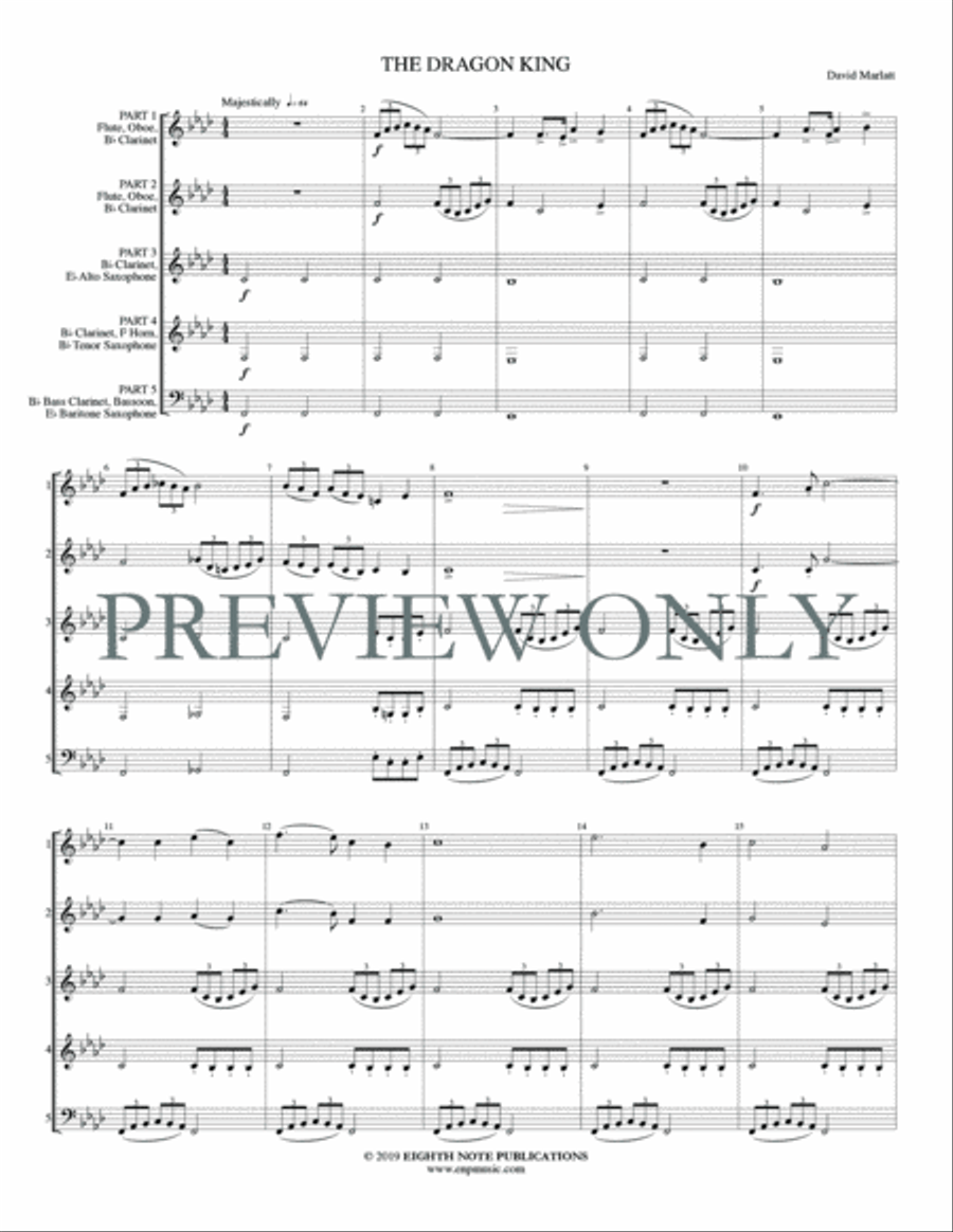 The Dragon King Woodwind Ensemble scores gallery preview page 3