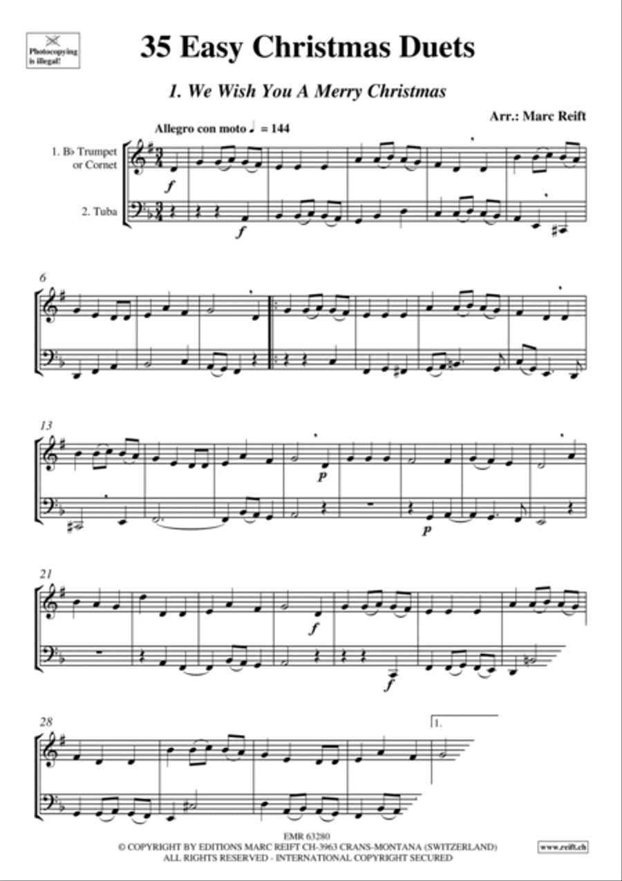 35 Easy Christmas Duets Cornet scores gallery preview page 3