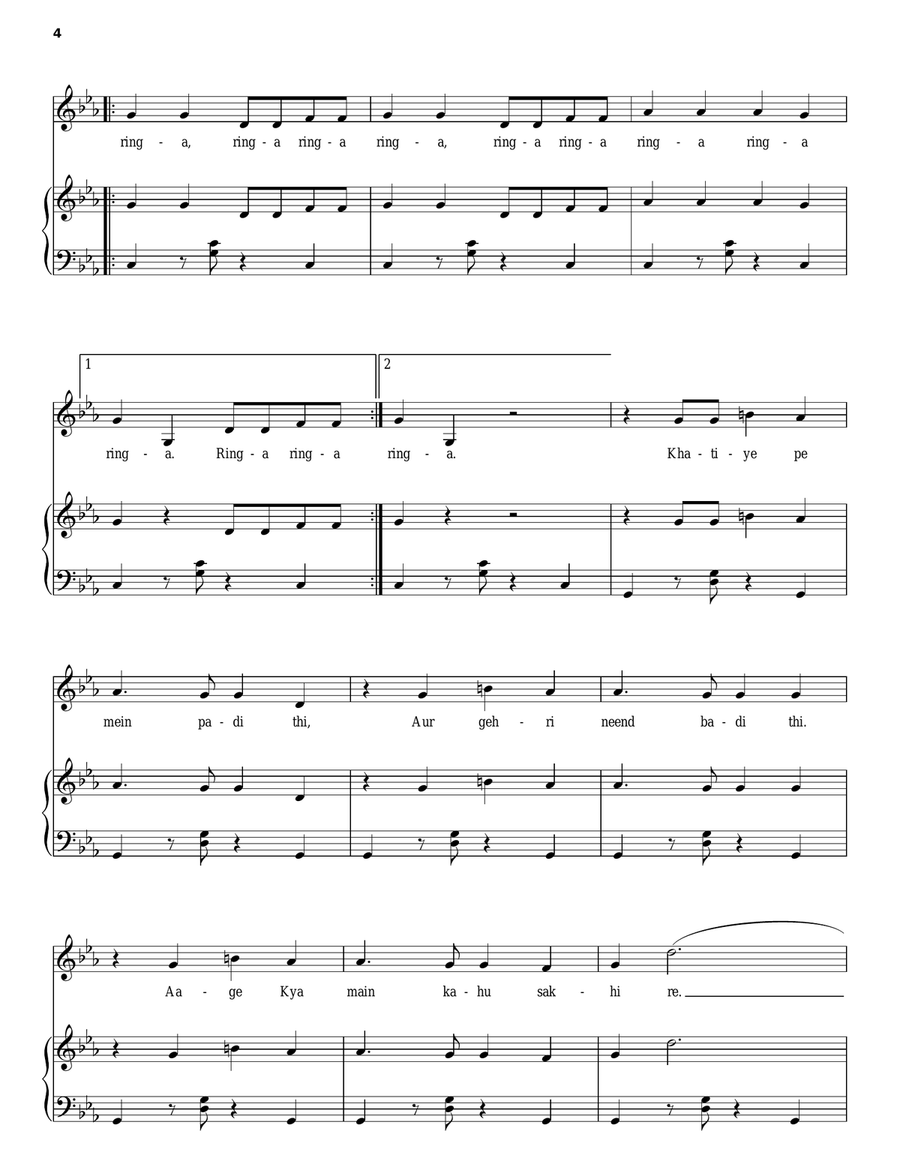 Ringa Ringa Piano, Vocal, Guitar scores gallery preview page 4