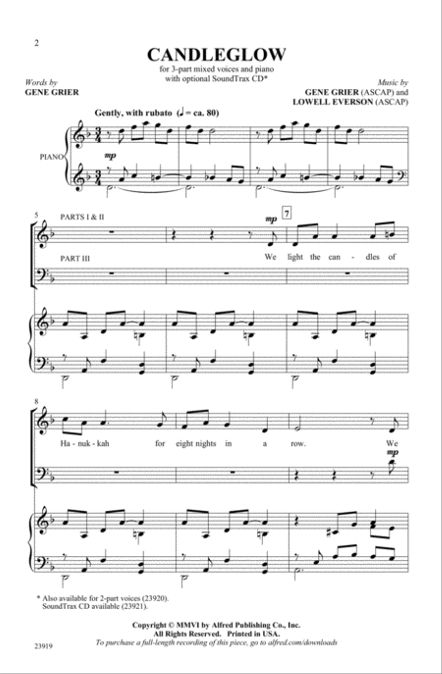 Candleglow Candleglow 3-Part scores gallery preview page 1