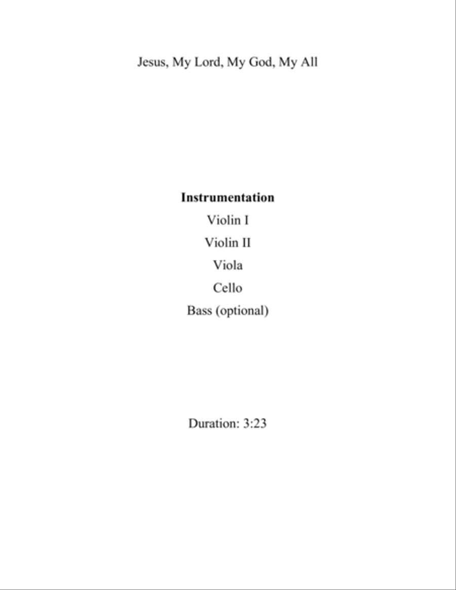 Jesus, My Lord, My God, My All String Quintet scores gallery preview page 2