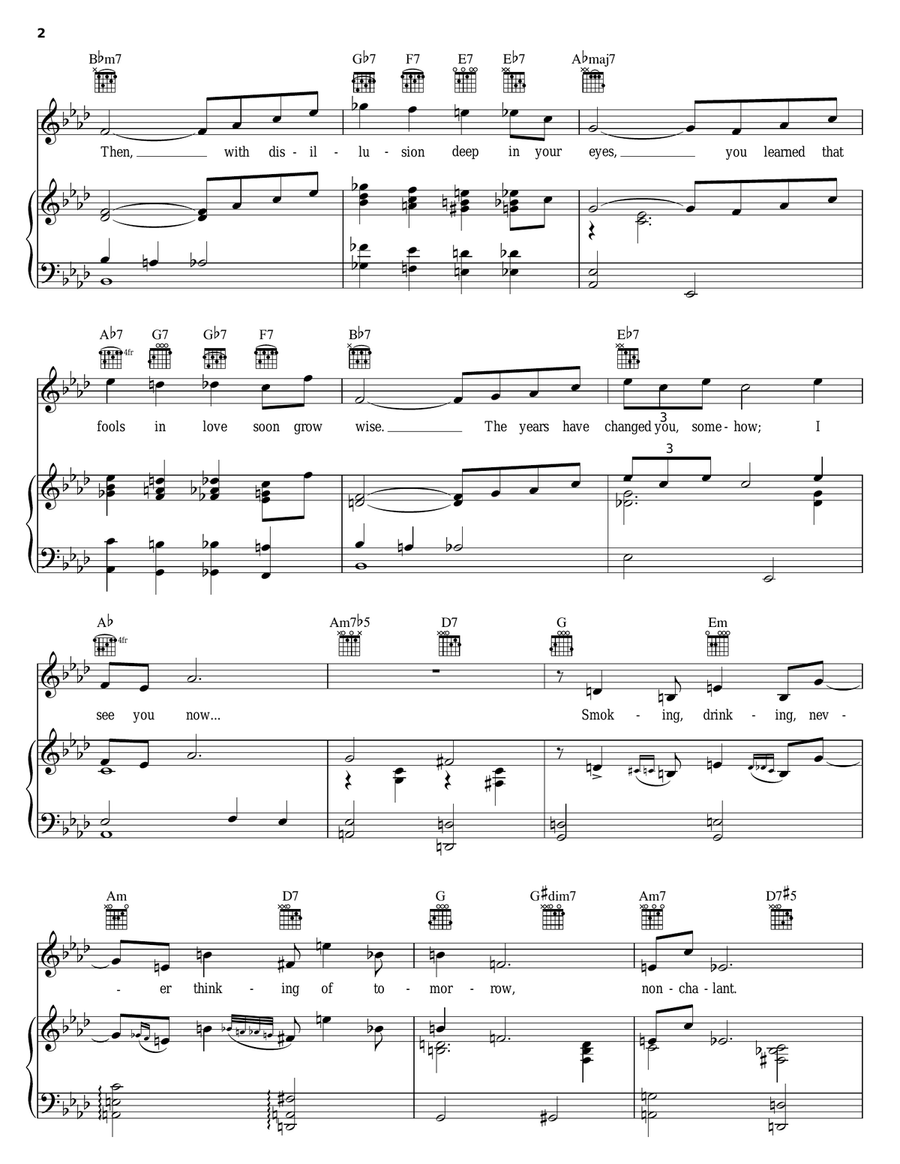 Sophisticated Lady Piano, Vocal, Guitar scores gallery preview page 2
