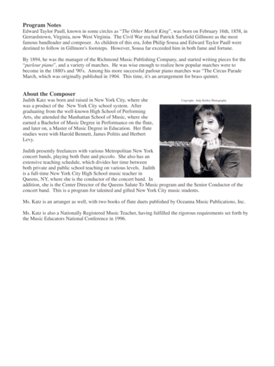 The Circus Parade Brass Quintet scores gallery preview page 3