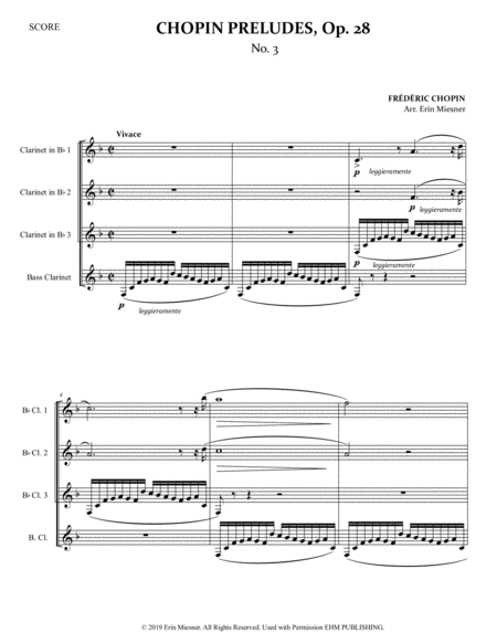 Chopin Preludes for Clarinet Quartet
