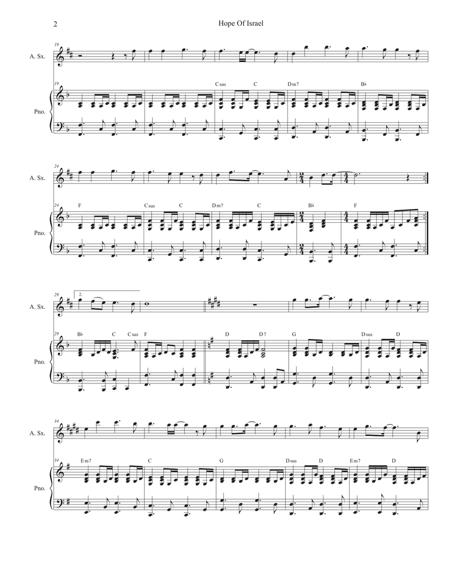 Hope Of Israel Alto Saxophone scores gallery preview page 2