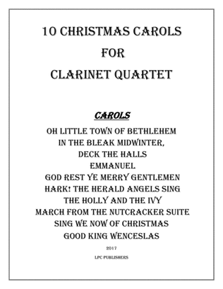 10 Christmas Carols for Clarinet Quartet