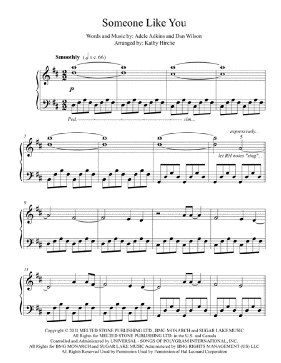 Someone Like You Piano Solo scores gallery preview page 2