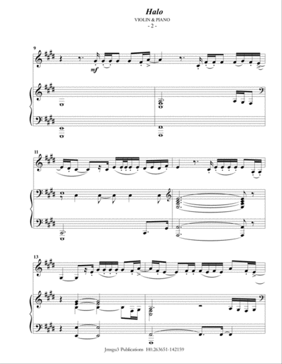 Halo Violin Solo scores gallery preview page 2