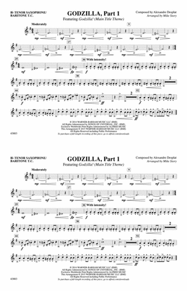Book cover for Godzilla, Part 1: Bb Tenor Saxophone/Bartione Treble Clef
