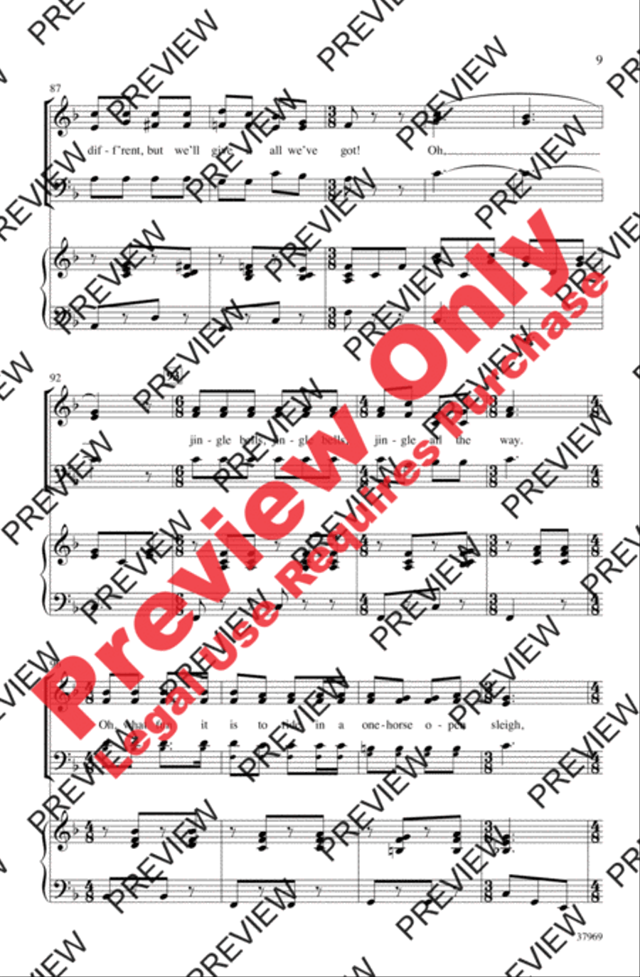 Jingle Bells (Sort Of) 3-Part scores gallery preview page 9