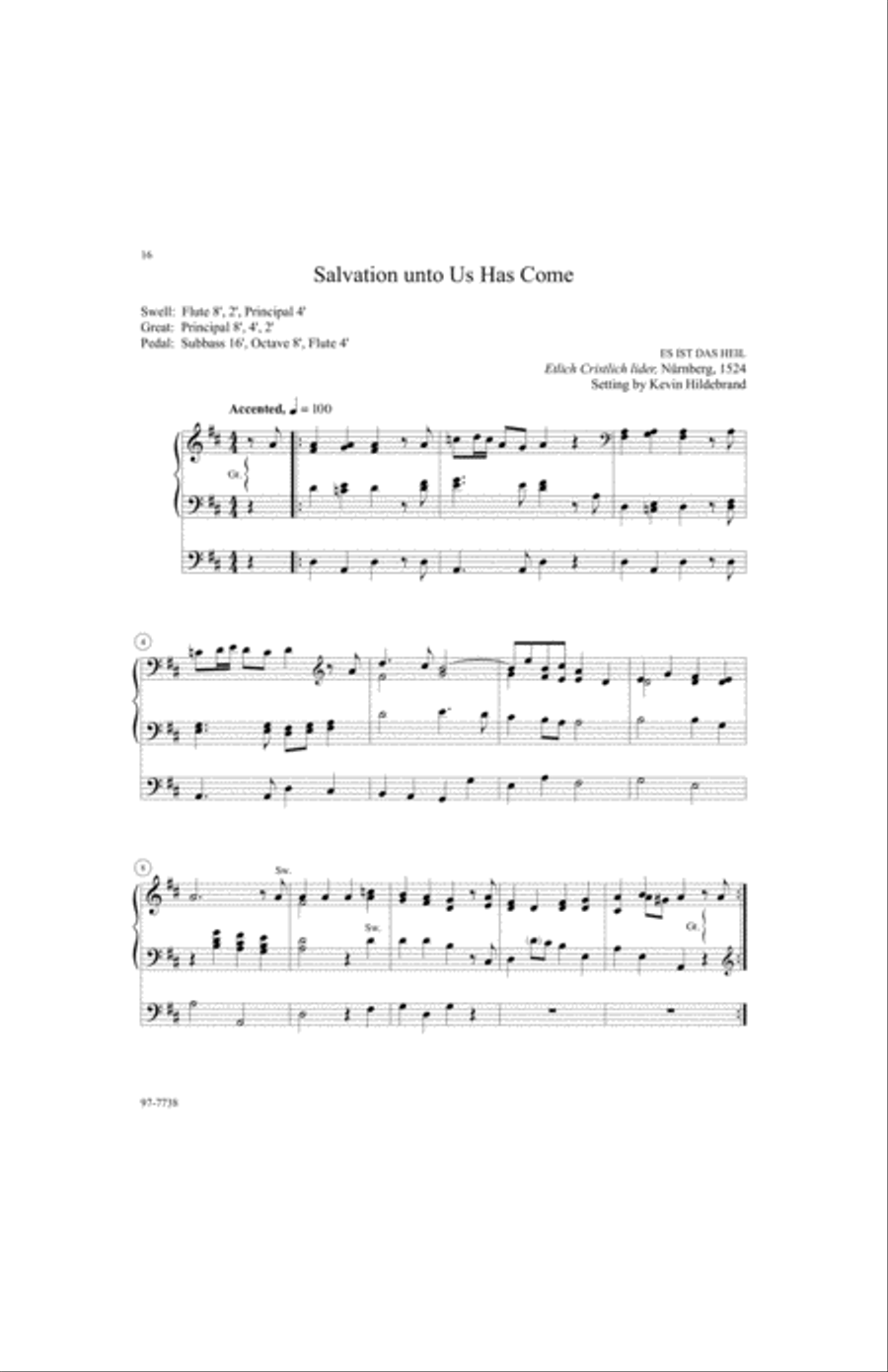 Salvation unto Us: Twelve Easy Organ Preludes for Reformation Organ scores gallery preview page 5