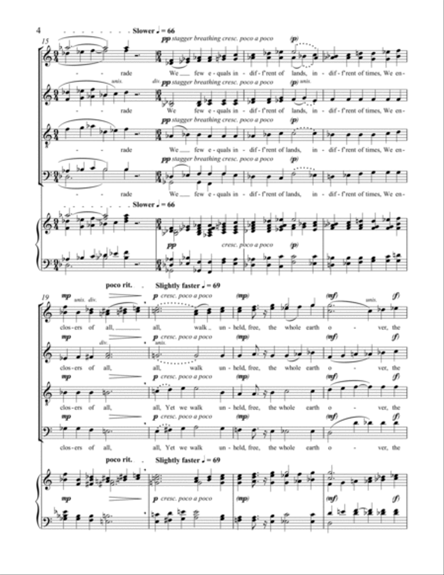 A Song of Joys: My spirit to yours dear brother 4-Part scores gallery preview page 3