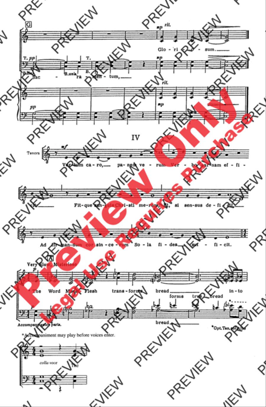 Pange Lingua Variations 4-Part scores gallery preview page 18
