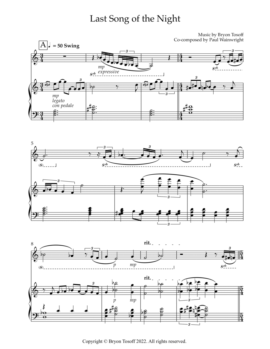 Last Song of the Night Woodwind Duet scores gallery preview page 1