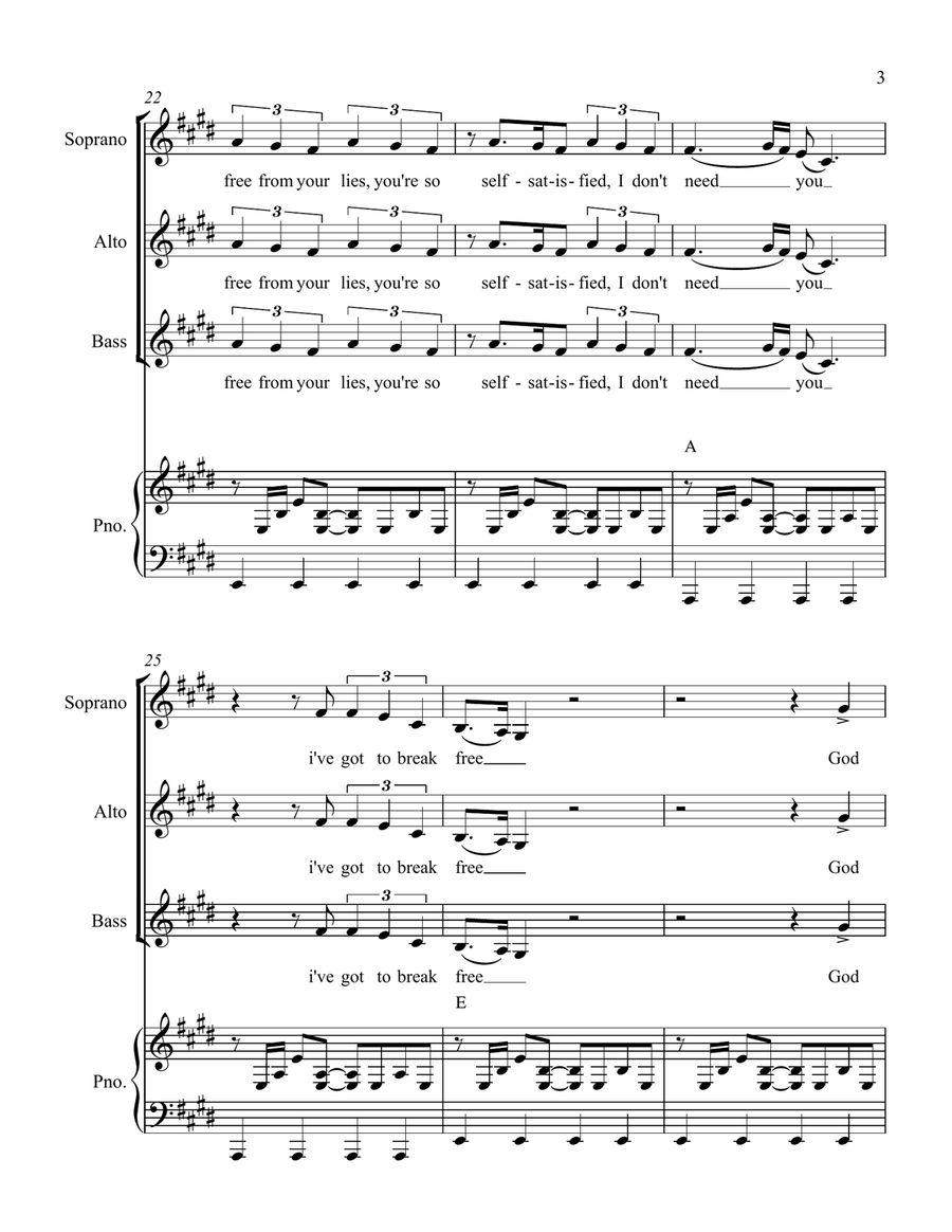 I Want To Break Free I Want To Break Free SSA scores gallery preview page 3