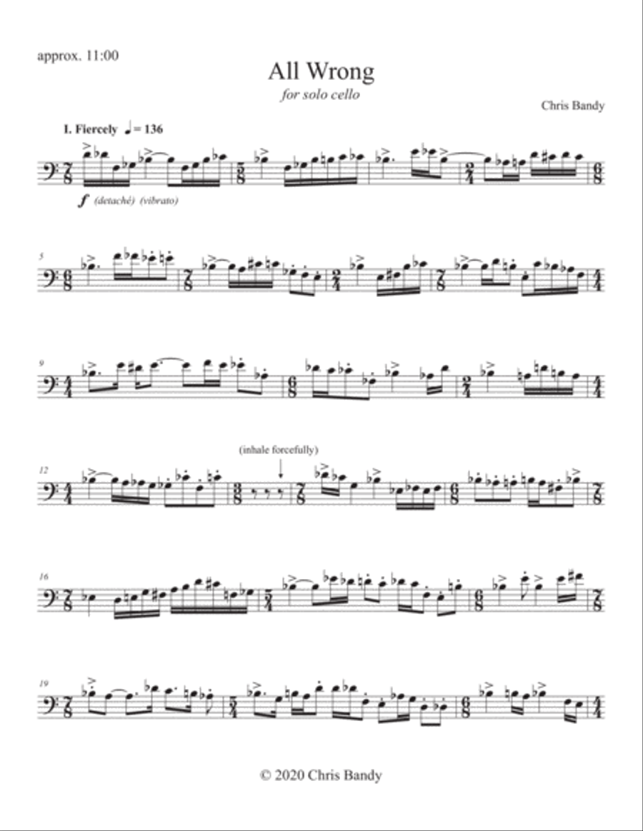 All Wrong Cello Solo scores gallery preview page 3