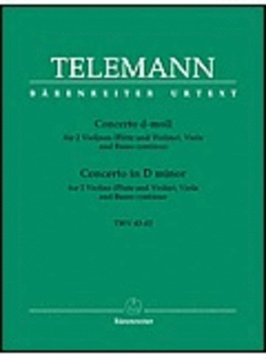 Concerto D Min Twv 43/D2 2Vln Vla Bc Score/Parts