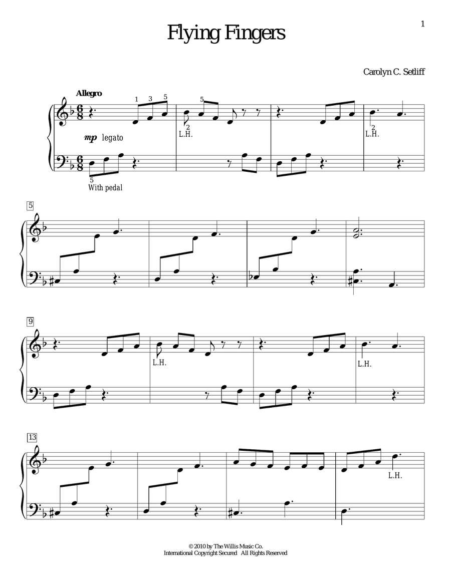 Flying Fingers Piano Method scores gallery preview page 1