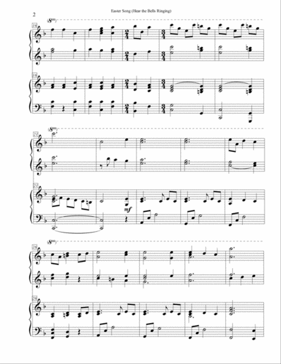 Easter Song Hear The Bells Ringing 1 Piano, 4-Hands scores gallery preview page 2